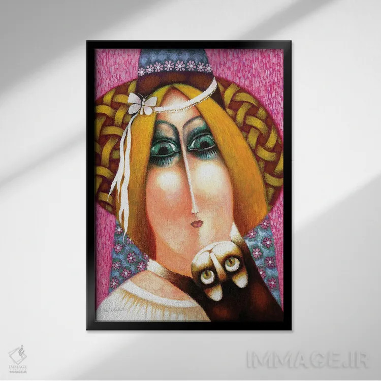 تابلو گربهٔ محبوب اثر آرت میرانو - نمای قابدار مشکی