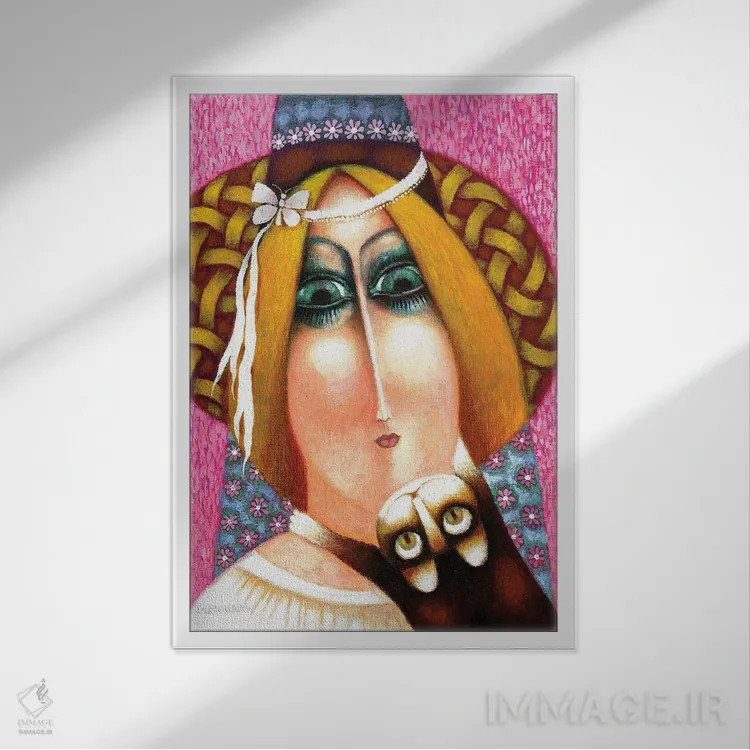 تابلو گربهٔ محبوب اثر آرت میرانو - نمای قابدار سفید