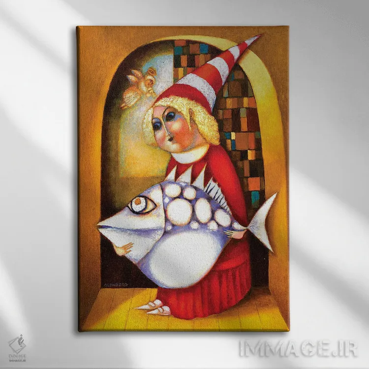 تابلو مرد ماهیگیر اثر آرت میرانو - نمای روبهرو روی دیوار