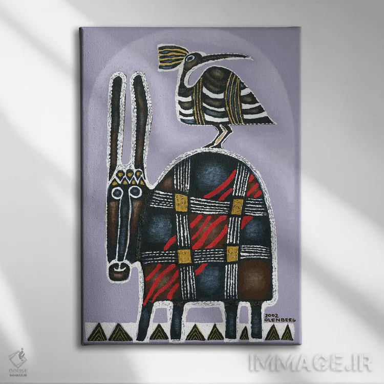 تابلو الاغ و پرنده اثر آرت میرانو - نمای روبهرو روی دیوار