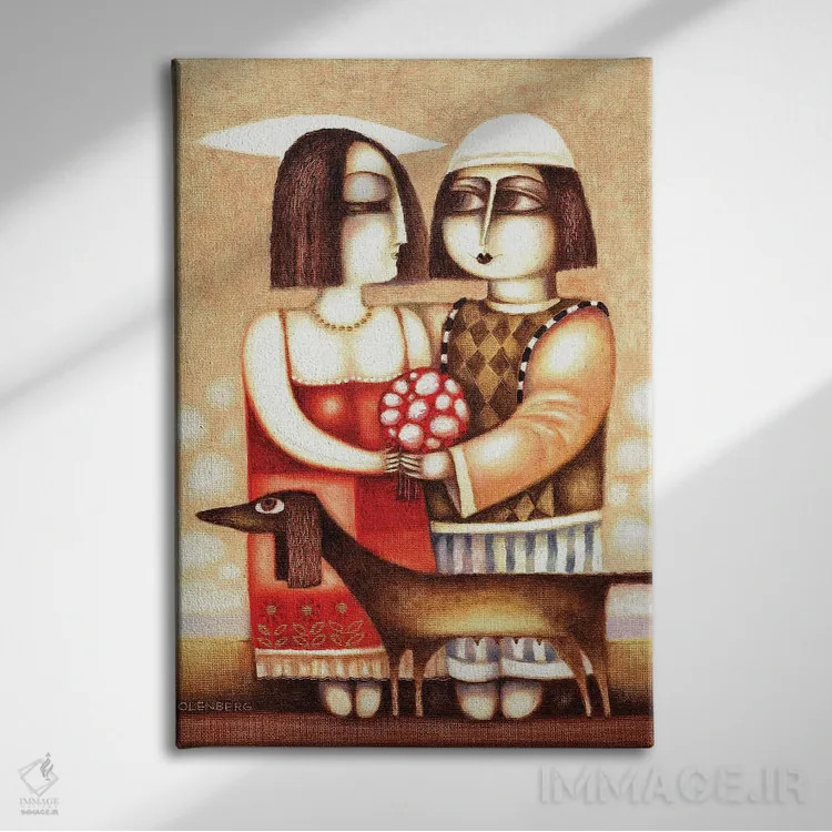 تابلو قرار عاشقانه اثر آرت میرانو - نمای روبهرو روی دیوار