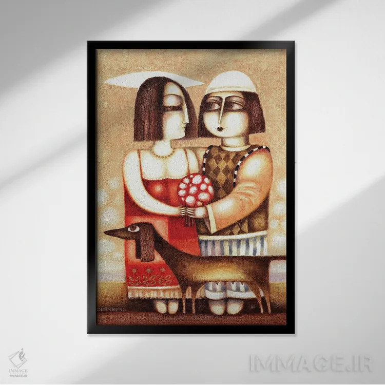 تابلو قرار عاشقانه اثر آرت میرانو - نمای قابدار مشکی