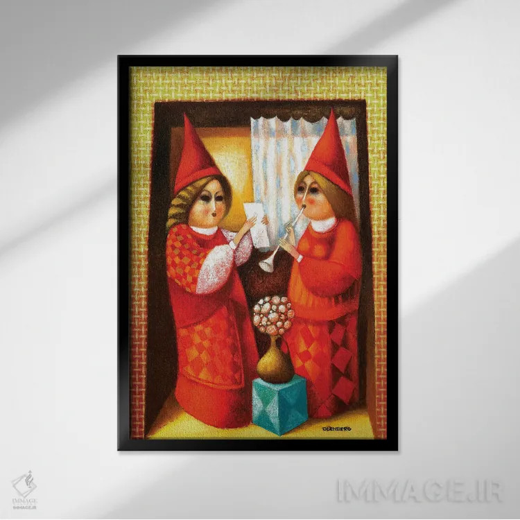 تابلو دوئت (دو نفره) اثر آرت میرانو - نمای قابدار مشکی