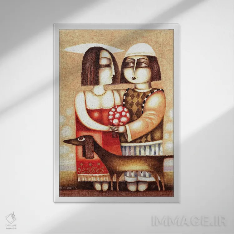 تابلو قرار عاشقانه اثر آرت میرانو - نمای قابدار سفید