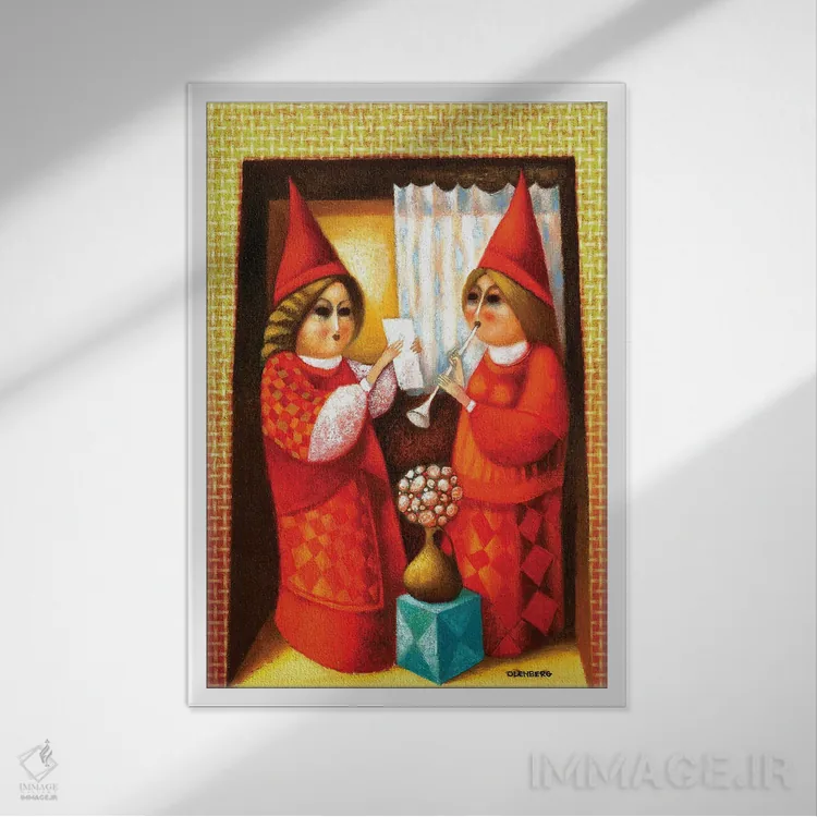 تابلو دوئت (دو نفره) اثر آرت میرانو - نمای قابدار سفید