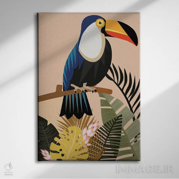 تابلو نقش چاپی طبیعت گرمسیری (سبک وینتیج) اثر آرت میرانو - نمای روبهرو روی دیوار