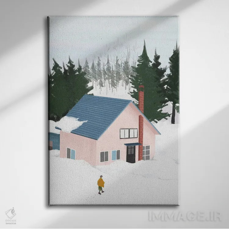 تابلو برف زمستانی اثر آرت میرانو - نمای روبهرو روی دیوار