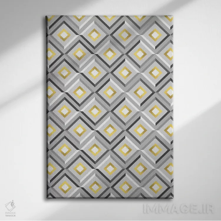 تابلو مربعهای نقرهای اثر آرولین ویدرهولد - نمای روبهرو روی دیوار