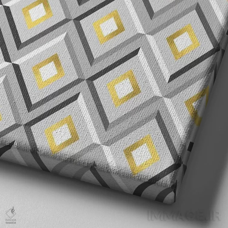 تابلو مربعهای نقرهای اثر آرولین ویدرهولد - نمای نزدیک بافت بوم