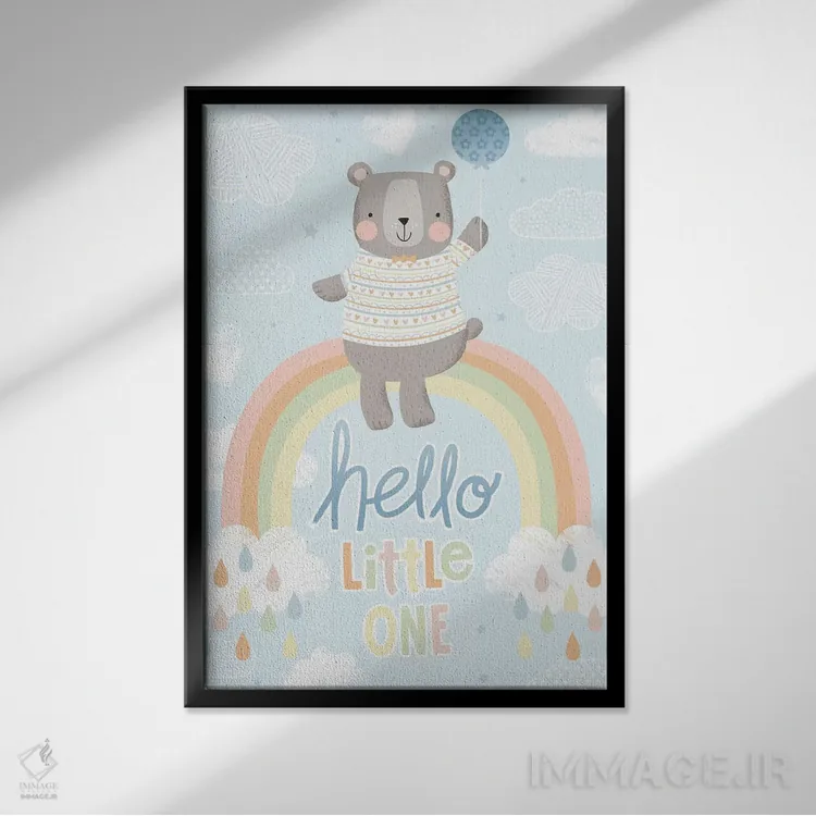 تابلو ماجراجویی بادکنکی کودک I اثر آرولین ویدرهولد - نمای قابدار مشکی