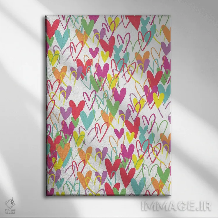 تابلو قلبها اثر آرولین ویدرهولد - نمای روبهرو روی دیوار