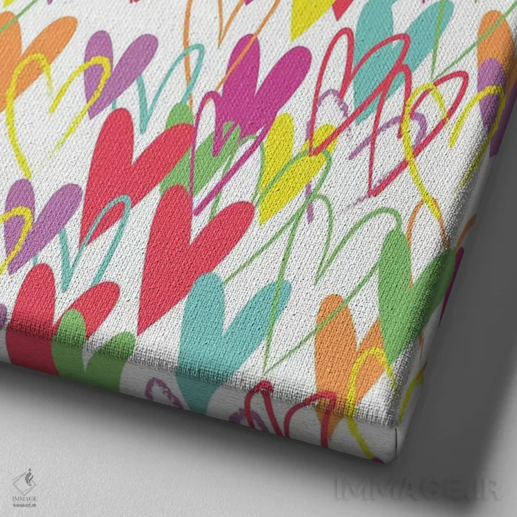 تابلو قلبها اثر آرولین ویدرهولد - نمای نزدیک بافت بوم