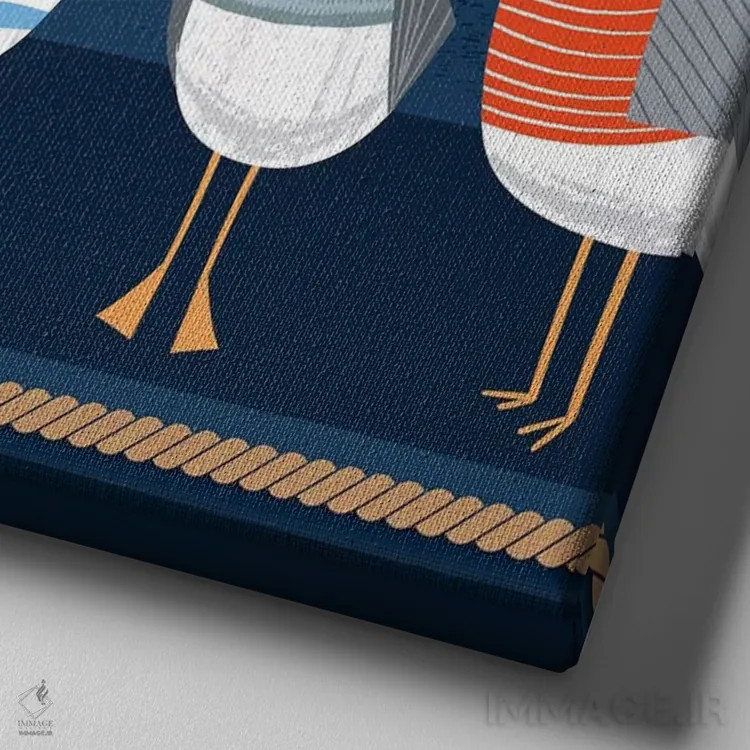 تابلو تفریح در ساحل II اثر آرولین ویدرهولد - نمای نزدیک بافت بوم