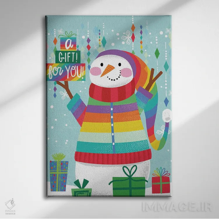تابلو آدم برفی تعطیلات اثر آرولین ویدرهولد - نمای روبهرو روی دیوار