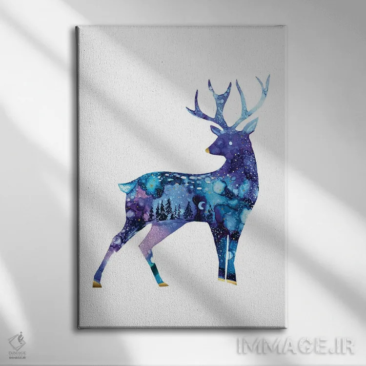 تابلو حیوانات آسمانی ۱ اثر آرولین ویدرهولد - نمای روبهرو روی دیوار