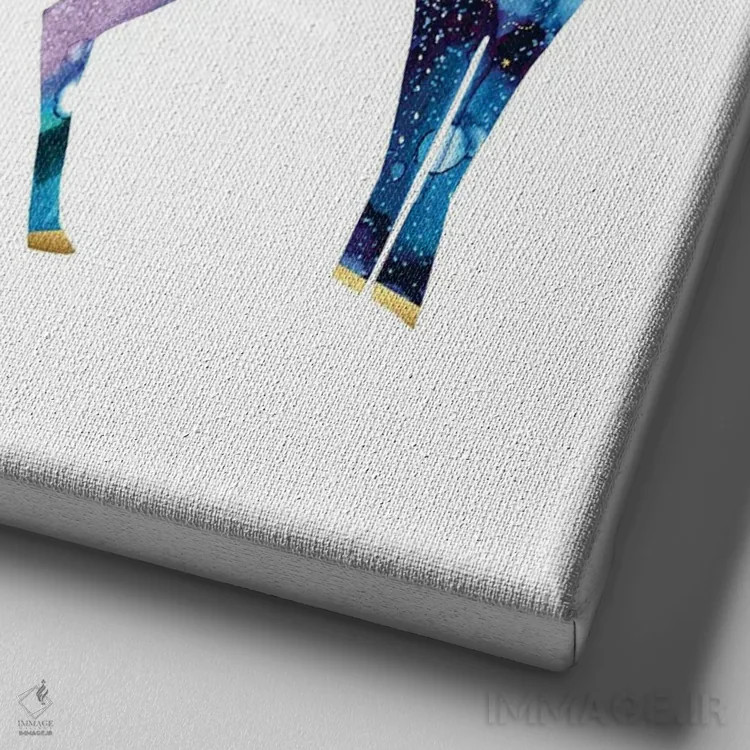 تابلو حیوانات آسمانی ۱ اثر آرولین ویدرهولد - نمای نزدیک بافت بوم