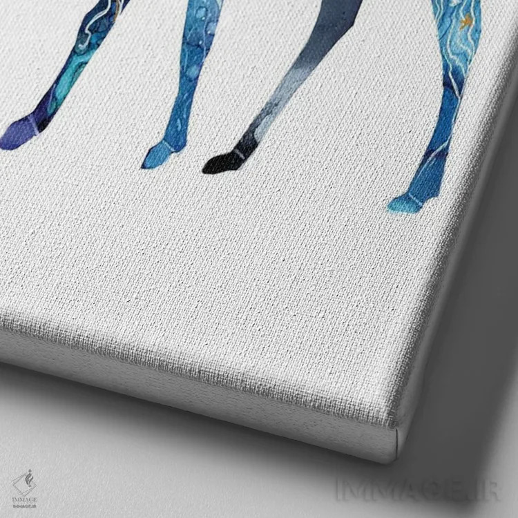 تابلو حیوانات آسمانی ۳ اثر آرولین ویدرهولد - نمای نزدیک بافت بوم