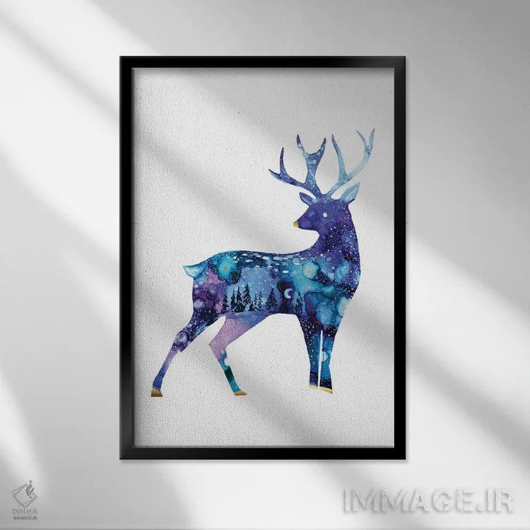 تابلو حیوانات آسمانی ۱ اثر آرولین ویدرهولد - نمای قابدار مشکی