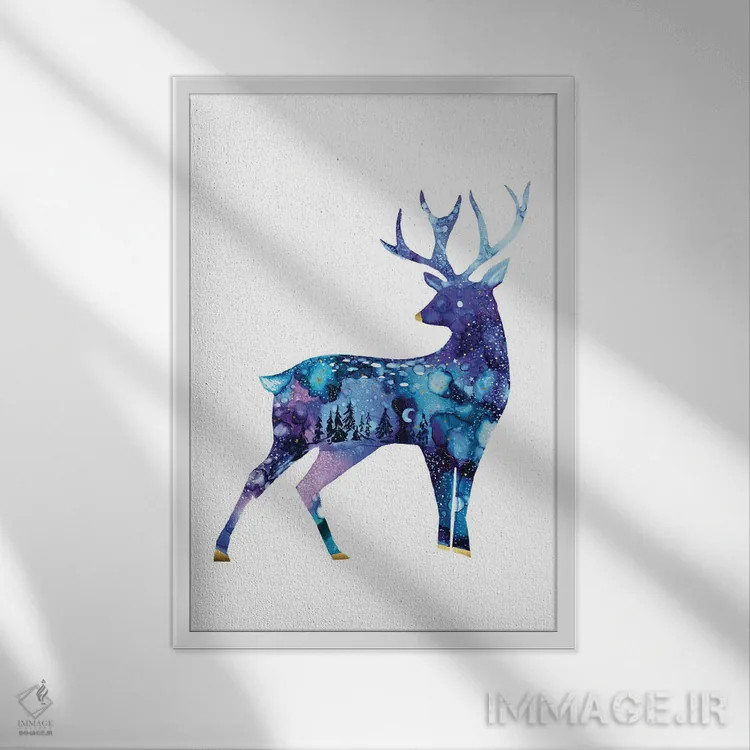 تابلو حیوانات آسمانی ۱ اثر آرولین ویدرهولد - نمای قابدار سفید