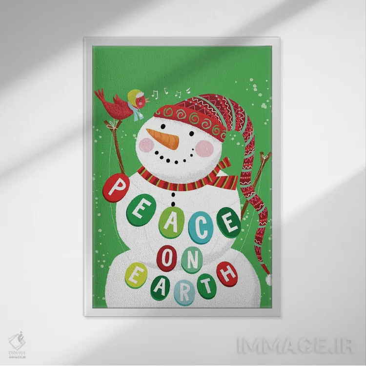 تابلو صلح در جهان اثر آرولین ویدرهولد - نمای قابدار سفید