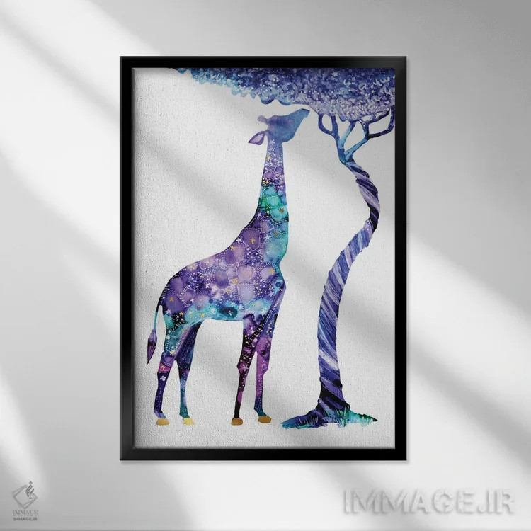 تابلو حیوانات آسمانی ۱۰ اثر آرولین ویدرهولد - نمای قابدار مشکی