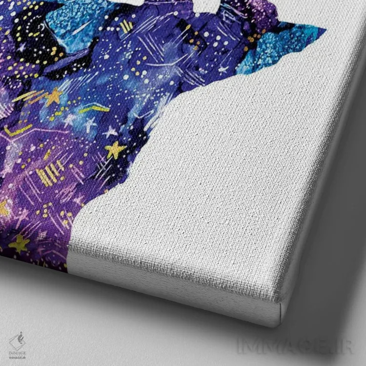 تابلو حیوانات آسمانی ۱۱ اثر آرولین ویدرهولد - نمای نزدیک بافت بوم