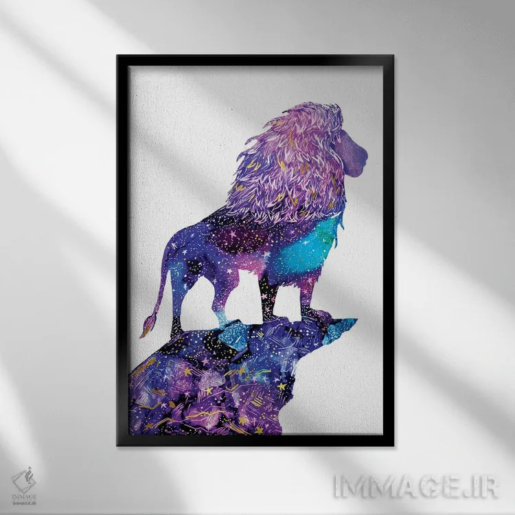 تابلو حیوانات آسمانی ۱۱ اثر آرولین ویدرهولد - نمای قابدار مشکی