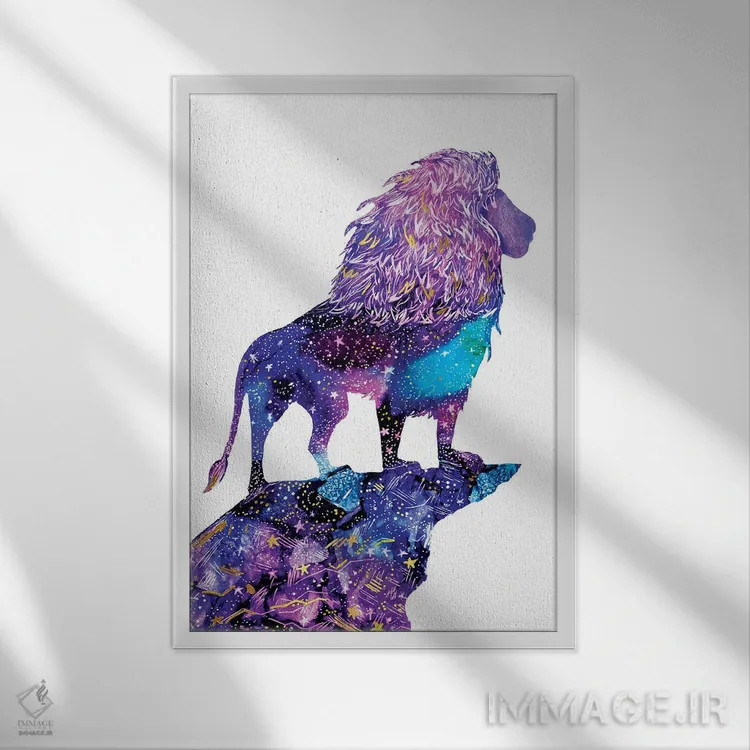 تابلو حیوانات آسمانی ۱۱ اثر آرولین ویدرهولد - نمای قابدار سفید