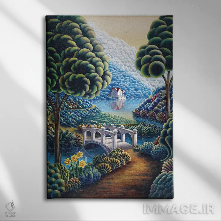 تابلو نرگسها ۱ اثر اندی راسل - نمای روبهرو روی دیوار