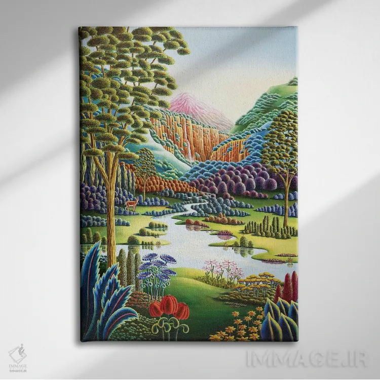 تابلو عدن (بهشت) اثر اندی راسل - نمای روبهرو روی دیوار