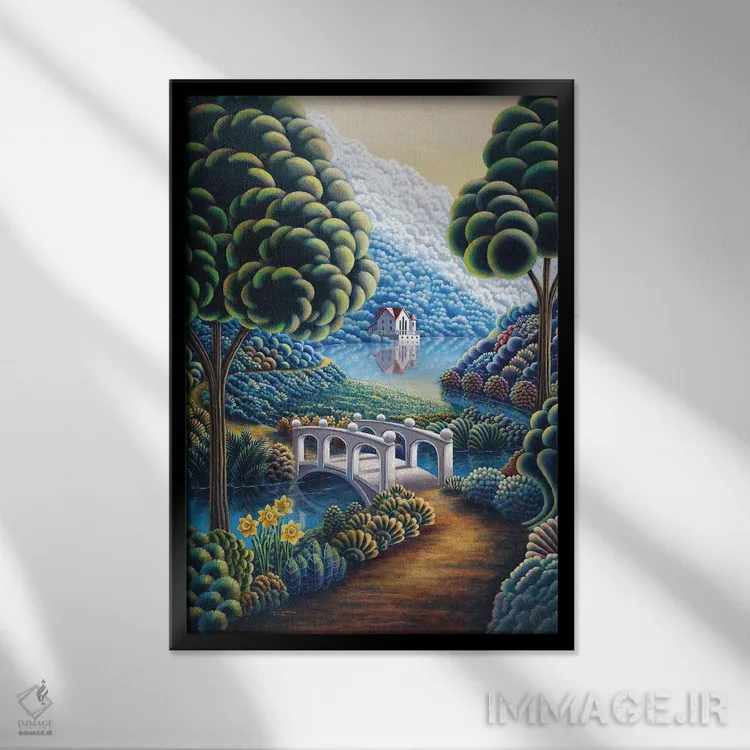 تابلو نرگسها ۱ اثر اندی راسل - نمای قابدار مشکی