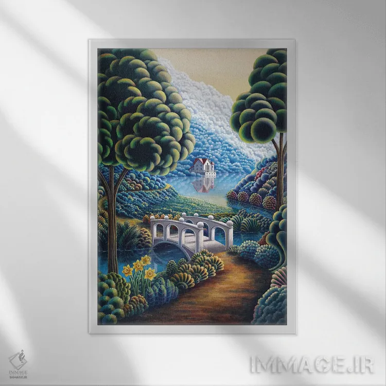 تابلو نرگسها ۱ اثر اندی راسل - نمای قابدار سفید