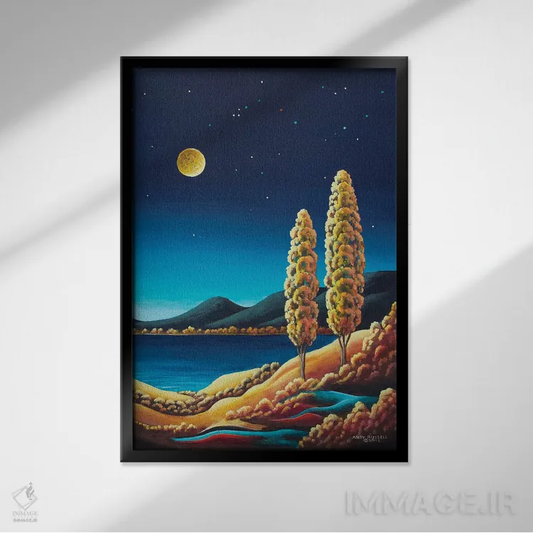 تابلو ماه برداشت ۳ اثر اندی راسل - نمای قابدار مشکی
