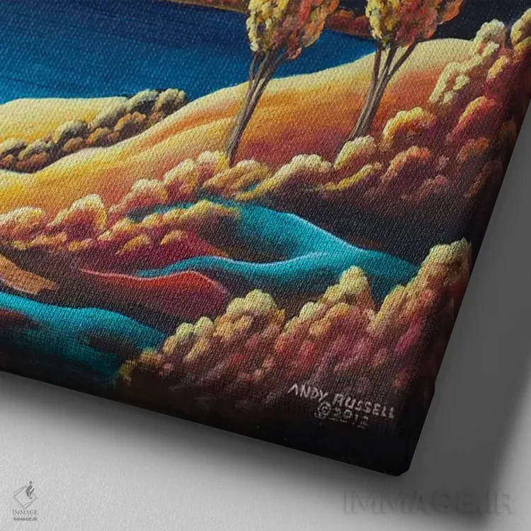 تابلو ماه برداشت ۳ اثر اندی راسل - نمای نزدیک بافت بوم