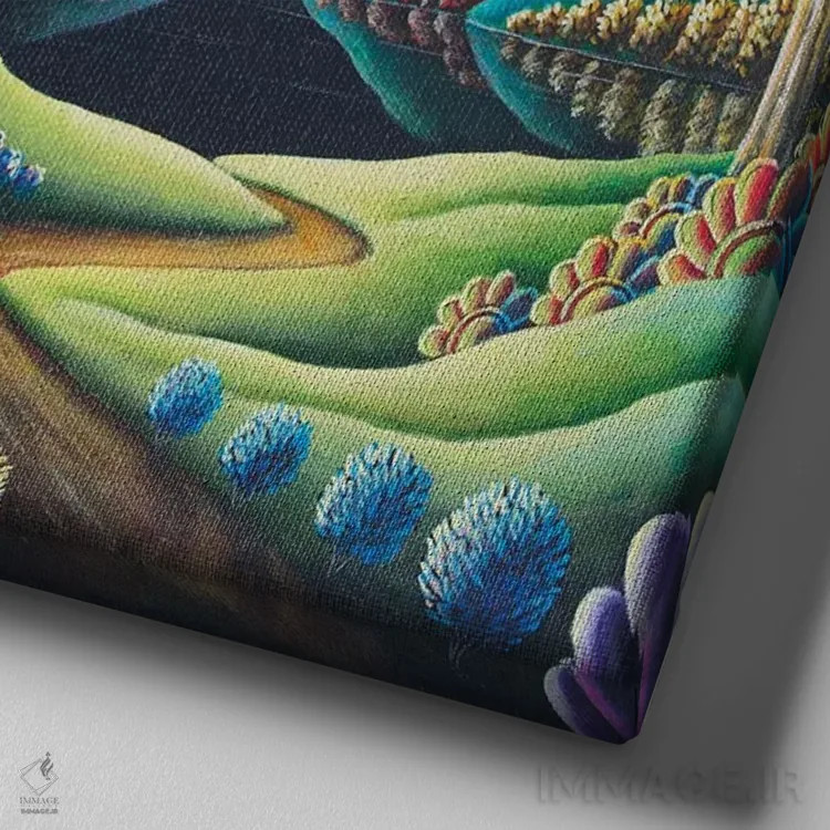 تابلو درخشش ماه ۹ اثر اندی راسل - نمای نزدیک بافت بوم