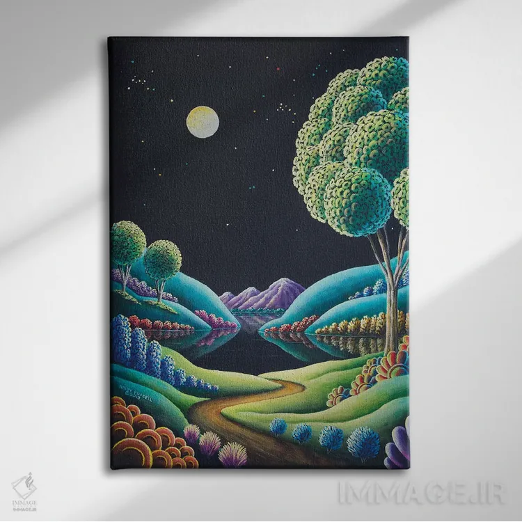 تابلو درخشش ماه ۹ اثر اندی راسل - نمای روبهرو روی دیوار