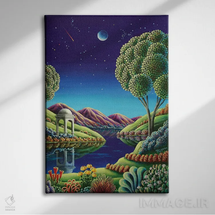 تابلو طلوع ماه آبی اثر اندی راسل - نمای روبهرو روی دیوار