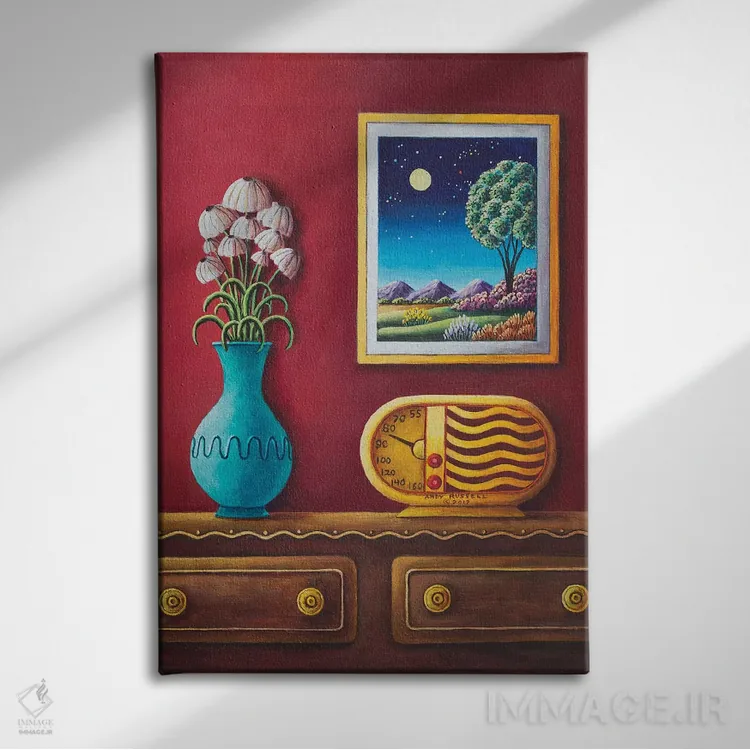 تابلو بازگشت به روزهای رادیویی اثر اندی راسل - نمای روبهرو روی دیوار