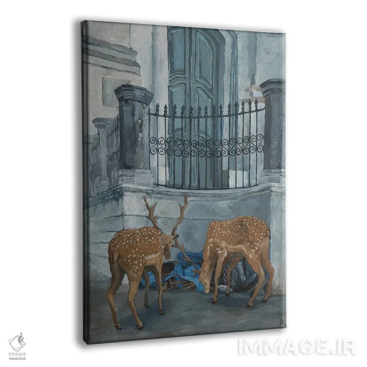 تابلو گوزنهای سرگردان در سانتو آنتونیو اثر آرتور ریو - نمای پرسپکتیو محصول