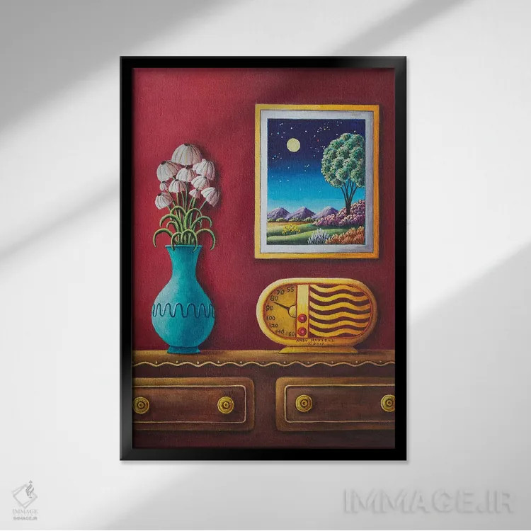 تابلو بازگشت به روزهای رادیویی اثر اندی راسل - نمای قابدار مشکی