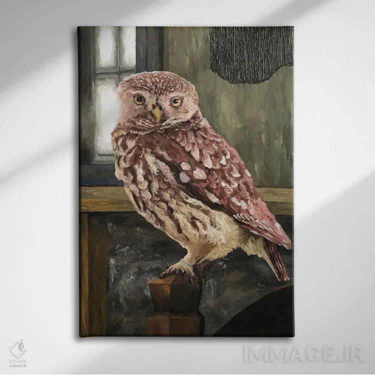 تابلو جغد در خانه اثر آرتور ریو - نمای روبهرو روی دیوار