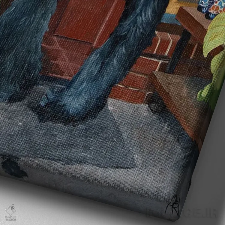 تابلو بدون عنوان اثر آرتور ریو - نمای نزدیک بافت بوم