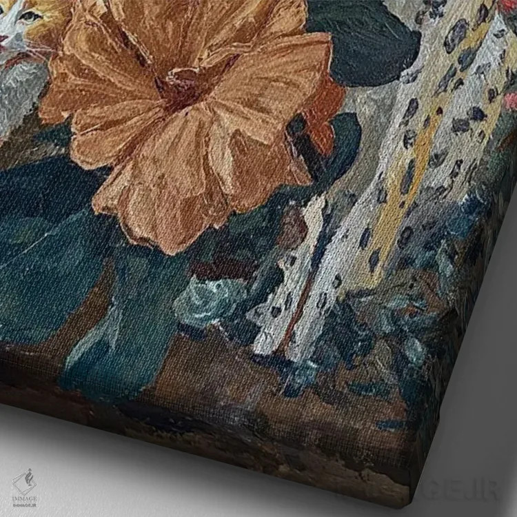 تابلو فِلیدئوفلورا اثر آرتور ریو - نمای نزدیک بافت بوم