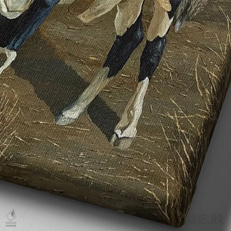 تابلو خوشبین اثر آرتور ریو - نمای نزدیک بافت بوم