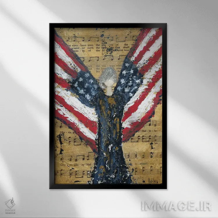 تابلو سرود نبرد اثر اشلی بردلی - نمای قابدار مشکی