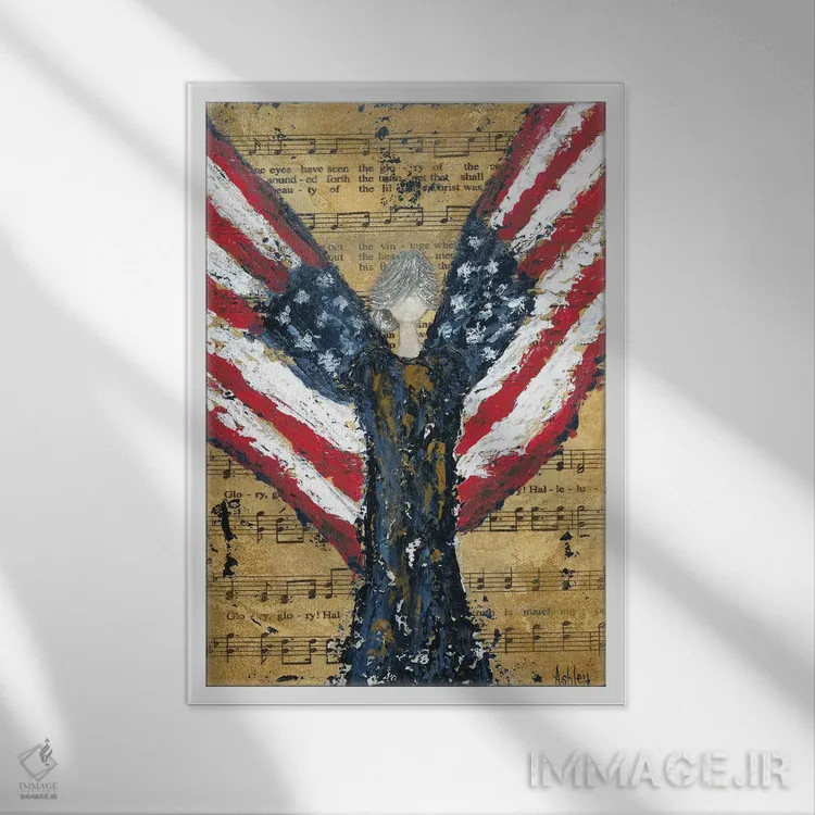 تابلو سرود نبرد اثر اشلی بردلی - نمای قابدار سفید