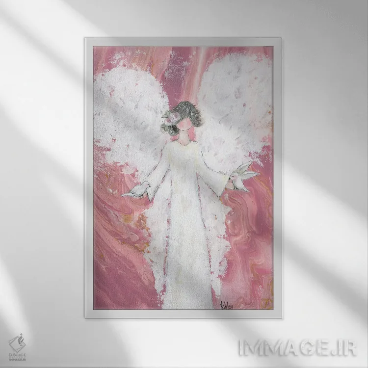 تابلو فرشتهٔ صلح اثر اشلی بردلی - نمای قابدار سفید