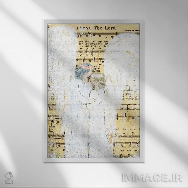 تابلو عشق مادر اثر اشلی بردلی - نمای قابدار سفید