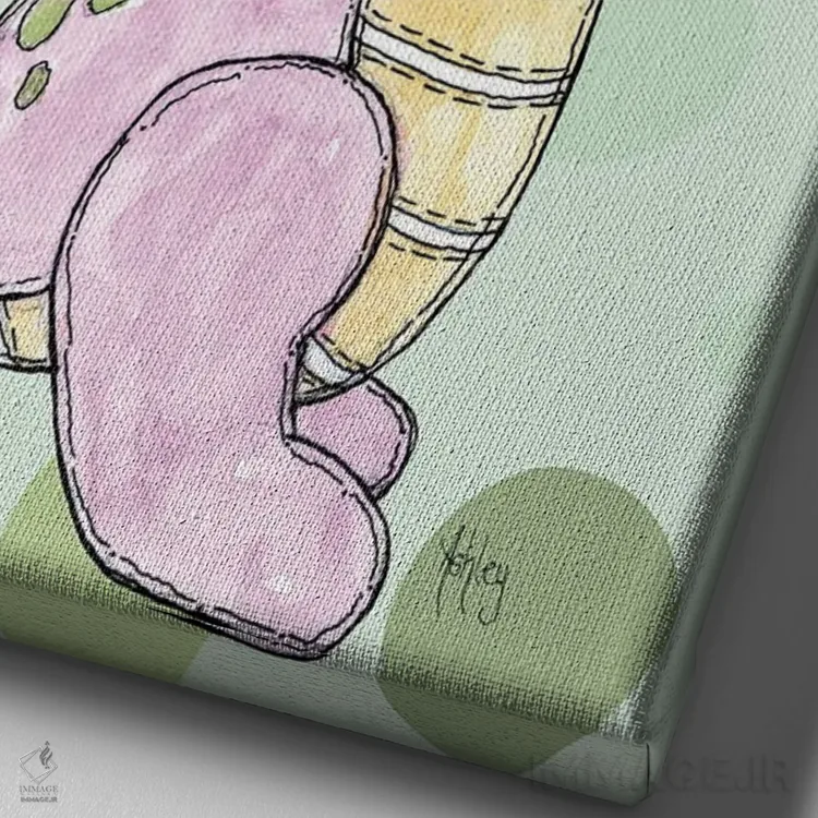 تابلو دایناسور III اثر اشلی بردلی - نمای نزدیک بافت بوم