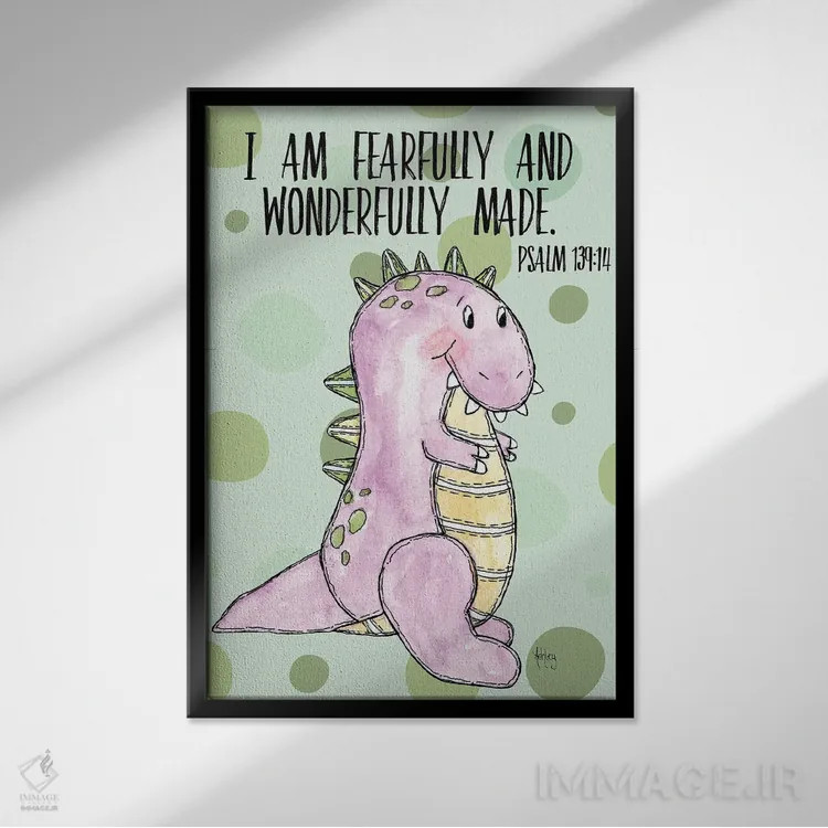 تابلو دایناسور III اثر اشلی بردلی - نمای قابدار مشکی